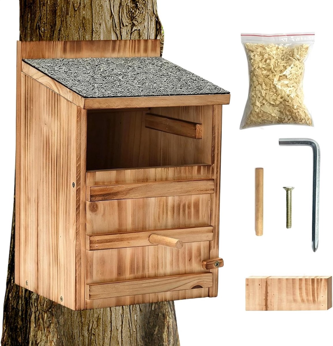 Uilen-nestkasten voor buiten, terras en binnenplaats, vogelnestkast van | Tuin uilenhuis toepassingsmogelijkheden: tuin, gazon, terras, schuur, balkon, boerderij