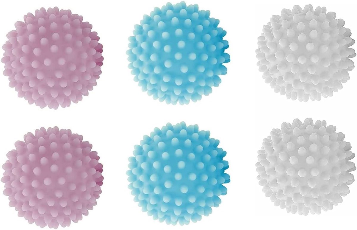 wasbal voor wasmachine, wasbal, 6 stuks drogerballen voor wasdroger, egelballen voor pluizige was, voor thuis, kleding, reiniging, herbruikbaar