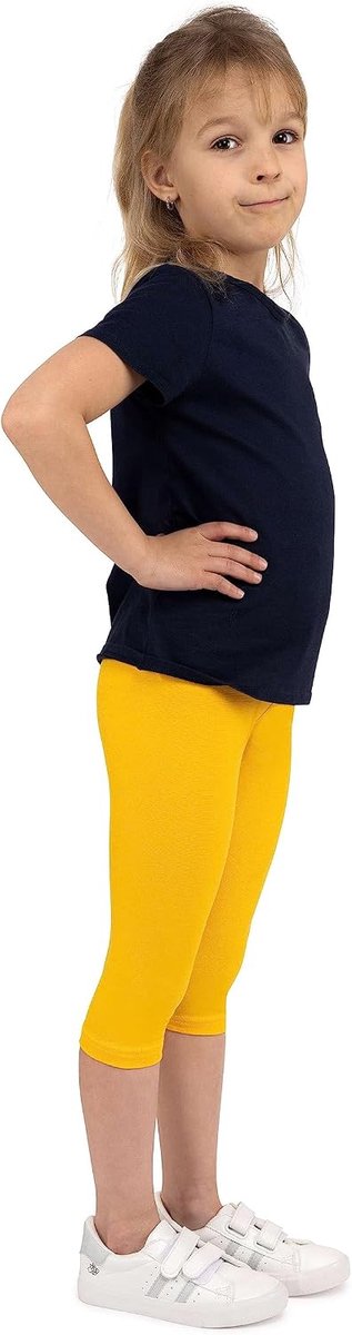 Leggings voor meisjes, zomerbroek, capribroek, basic-stijl, 19 niet transparante kleuren, comfortabel voor dagelijks gebruik, zacht en ademend katoenweefsel, maten van 3 tot 13 jaar