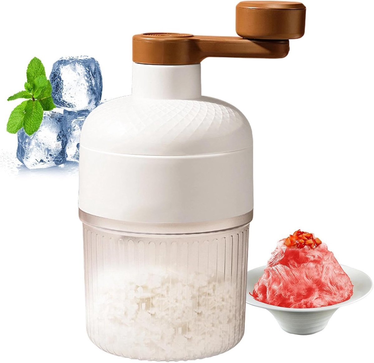 Handzwengel, mixer en roeremmer | Machine voor handmatige productie van ijs voor sorbet, dessert, dranken en vruchtensappen – voor eenvoudig serveren in