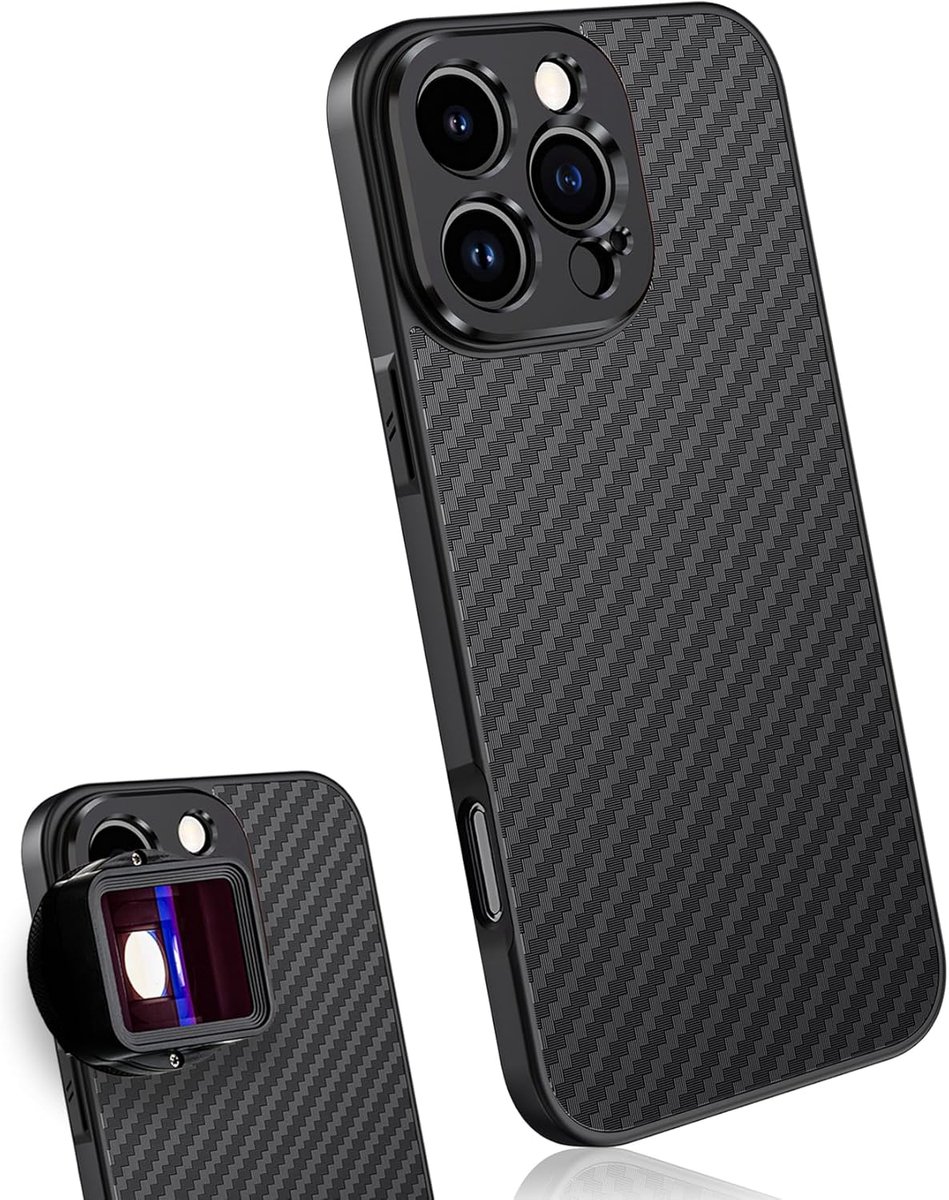 Mobiel hoesje 17 mm - carbon beschermcase - lichtgewicht - perfect voor iPhone 16 Pro Max - SnelShoppen