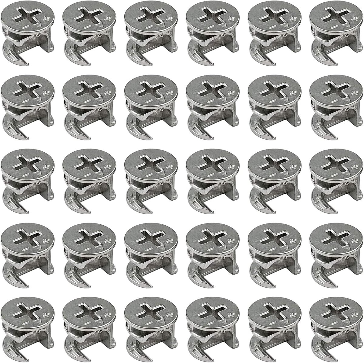 30 stuks excentrische meubelverbinders YUTOU 15x12mm, meubelverbinders, kastverbinders, zinklegering excentrische nok voor kast, lade, commode en kleerkast, meubelpanelen
