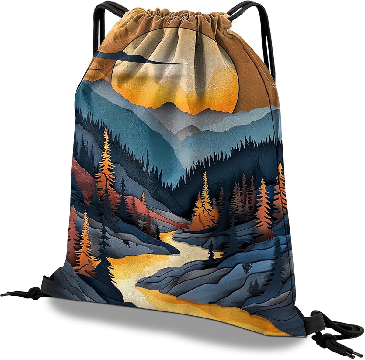 Trekkoord Rugzak Trekkoord String Tas Waterdicht voor Sport Gym Strand Reizen Leuke Esthetische Sackpack Mannen Vrouwen (13 "×17")