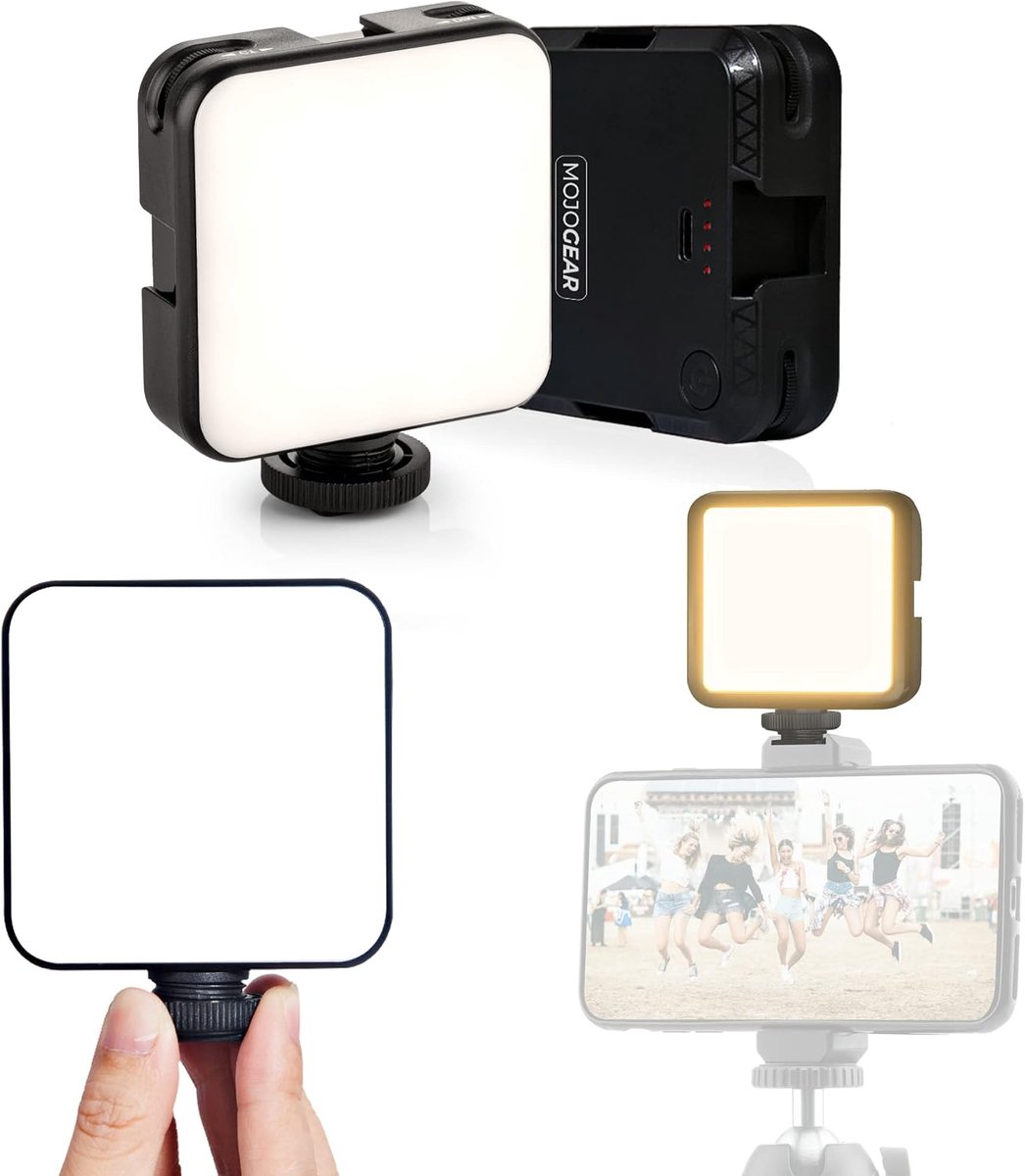 Mini video licht 64-LED - Multi kleur - 2000 mAh accu - Perfect voor smartphone en camera - SnelShoppen