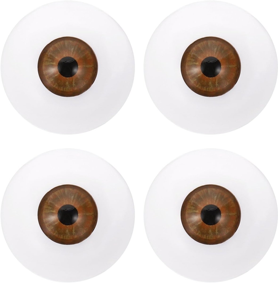Ogen, 2 paar realistische acryl ogen plastic halve oogballen voor poppen maskers Halloween rekwisieten kunst ambacht, rood bruin