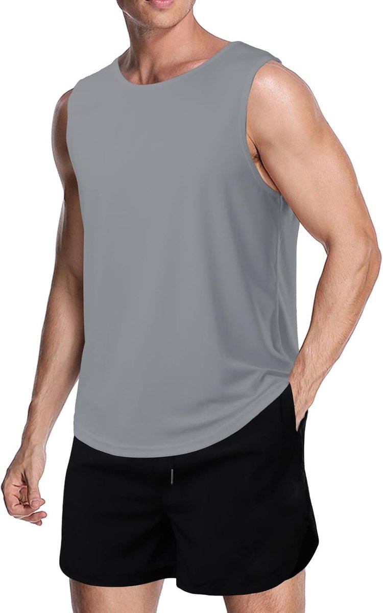 meioro, Tanktop van mesh voor heren, mouwloos, sneldrogend, training op sportschool, sportieve shirts, voor hardlopen, fitness vest, bodybuilding, sport