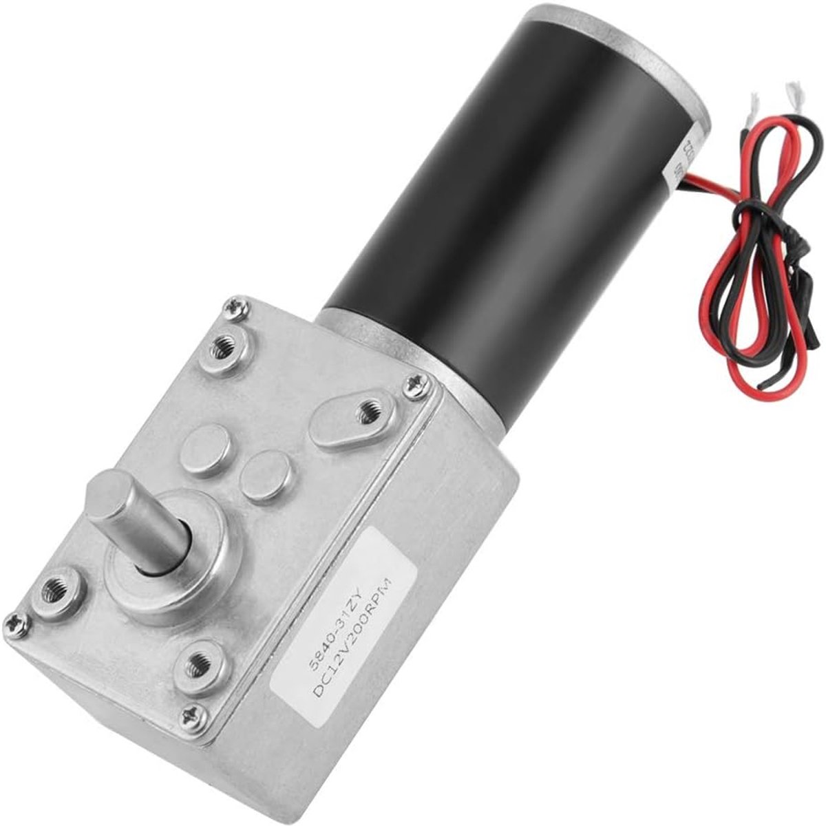 12V 200RPM DC schroefwormaandrijving, reductiemotor met permanentmagneet DC Turbo elektrische reductiemotor, hoge torsie elektromotor, voor DIY robot draaitafel deurslot gordijnmachine