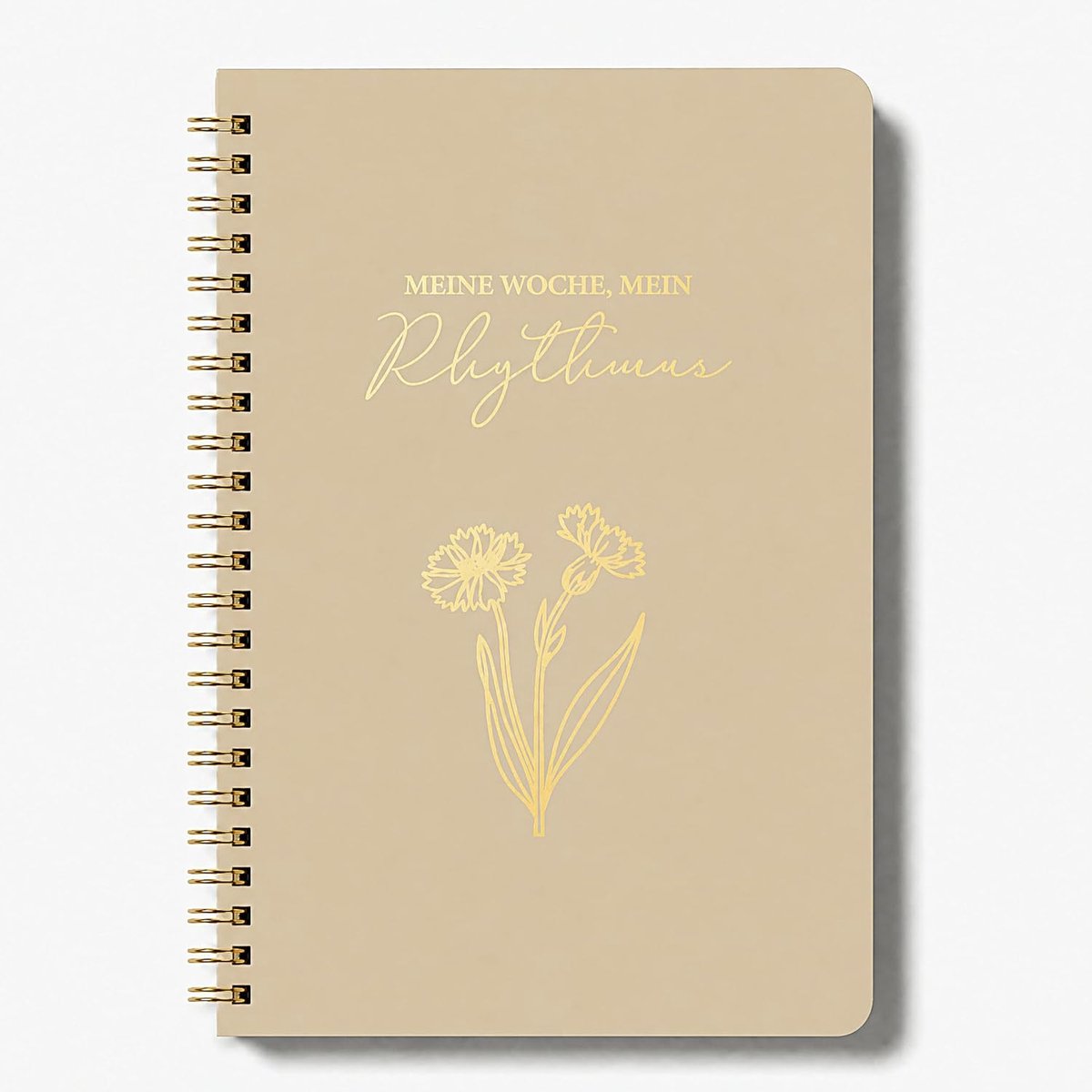 A5 afsprakenplanner A5, bloemenmotief, kaki