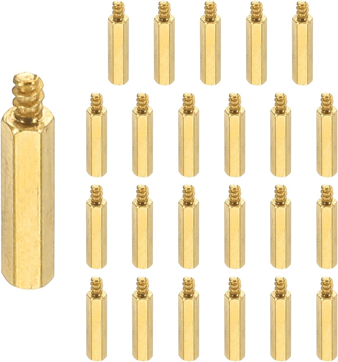 24 Stks M2 12+3mm Hex Standoff Spacer, Mannelijke naar Vrouwelijke Koperen Schroefdraad Pijlers Standoff Spacer Zeshoekige Afstandhouders Afstandhouders Schroeven Moeren voor PC PCB Moederbord