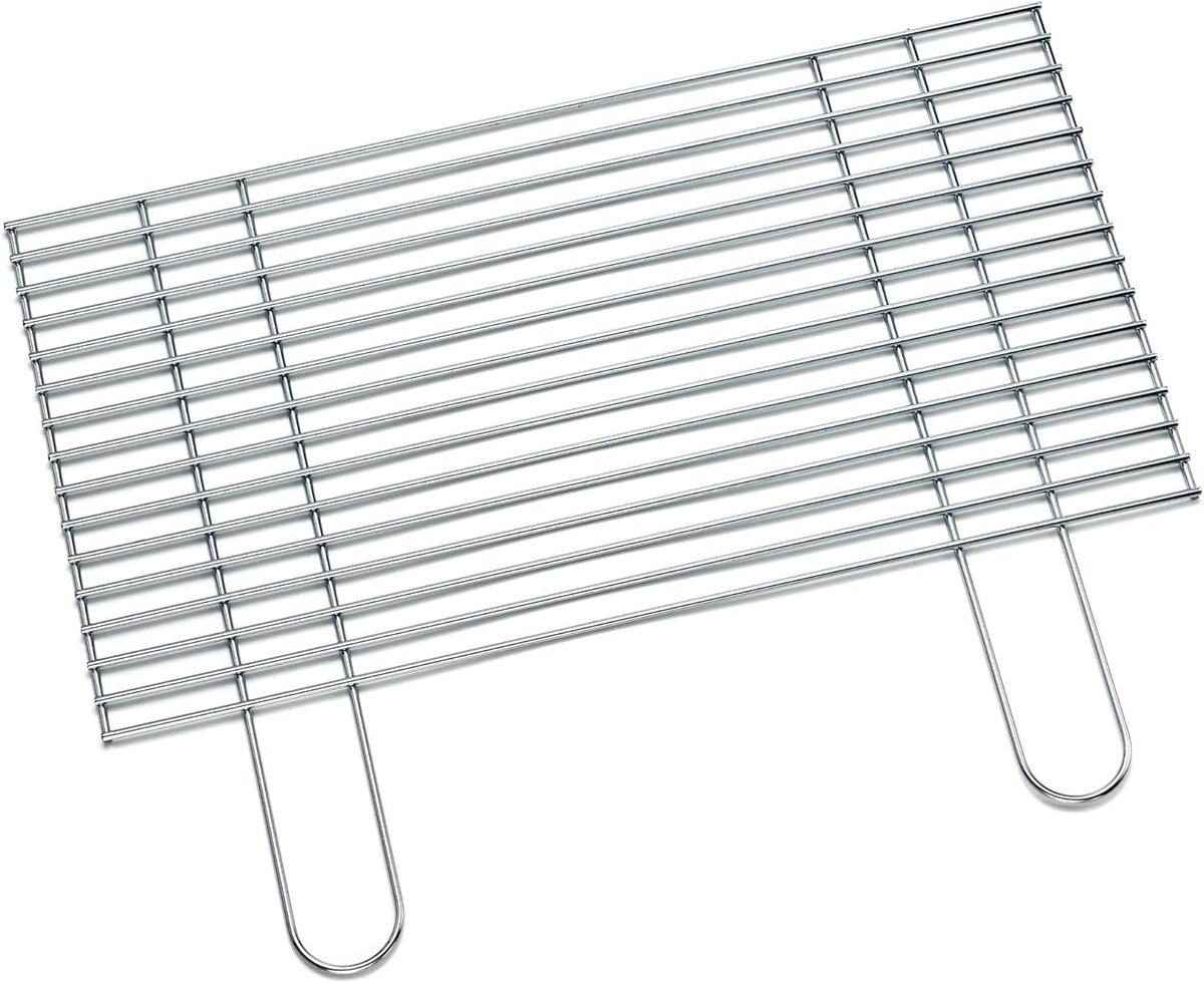 Grillrooster vierkant - BBQ rooster - Gecontroleerd grillen - Verchroomd staal - 58 x 30 cm - Zilverkleurig