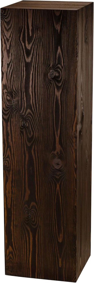 zuil, Rustieke decoratieve zuil, Boomstamdecoratie, Vloerlantaarnstandaard, Houten plantenstandaard, Stevig en duurzaam, Donker notenhout, 110x30x30 cm