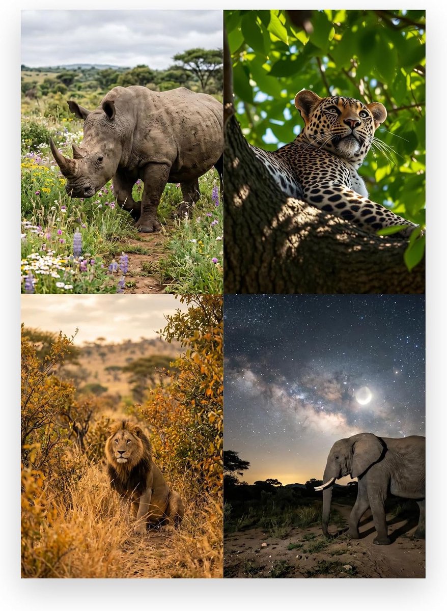 Wandkalender Big 5 Afrikaanse Wilde Dieren 2027 - A4 formaat - Nederlandse versie - Maandoverzicht - SnelShoppen