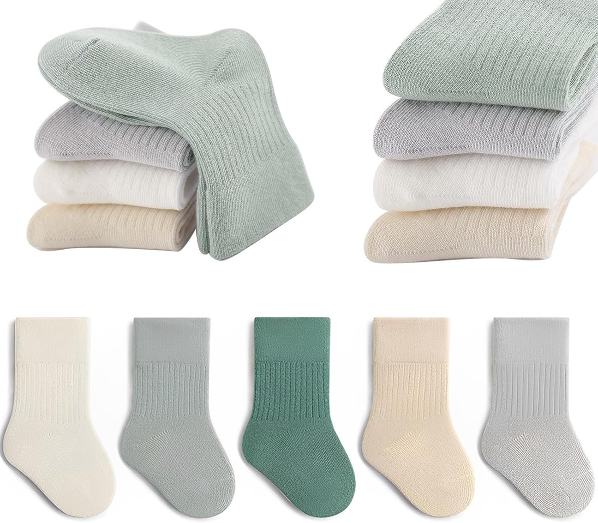 5 Paar Peuter Crew Sokken Zachte Katoenen Elastische Solid Kleuren voor Baby kinderen Jongens Meisjes