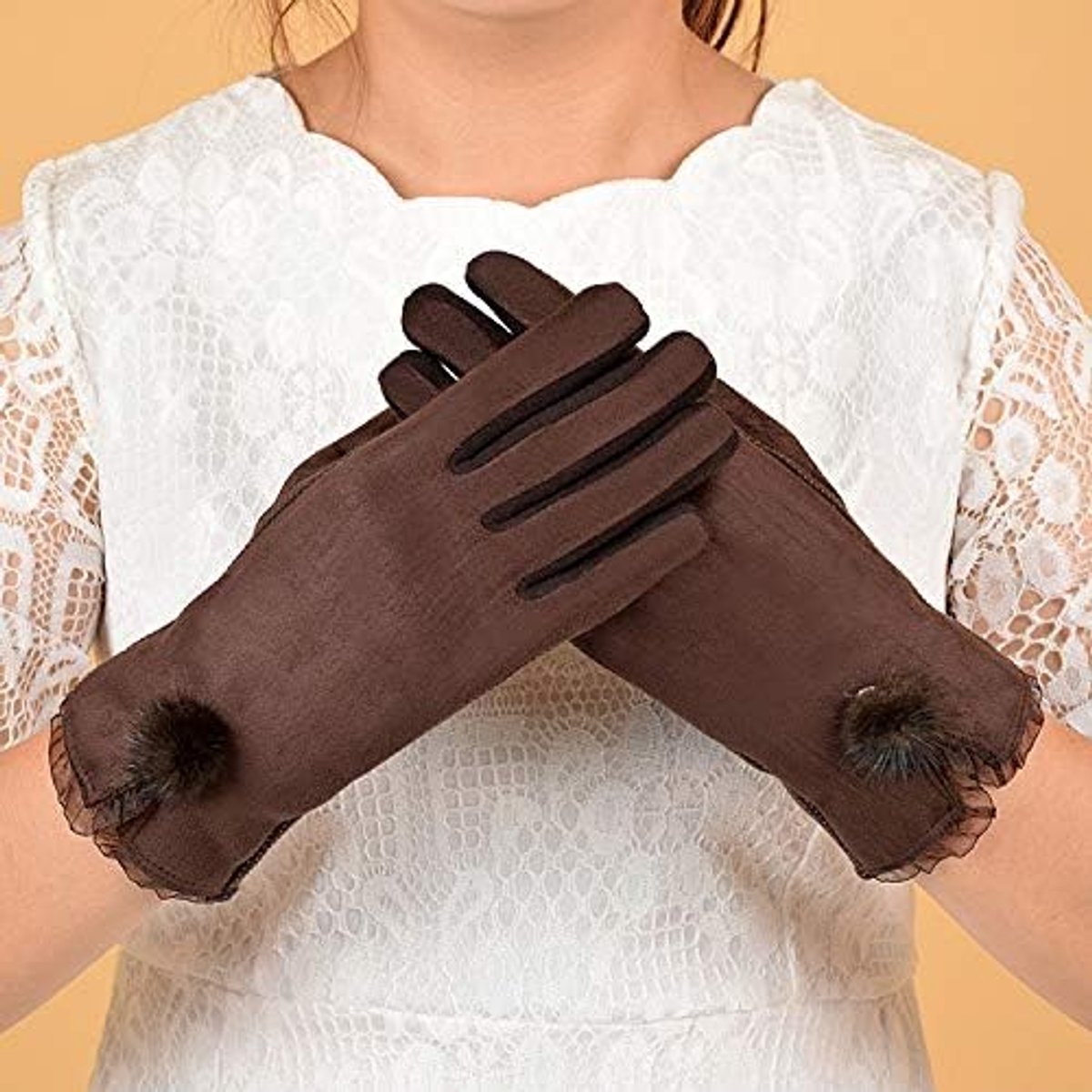 Handschoenen, winter rijhandschoenen, suède touch handschoenen