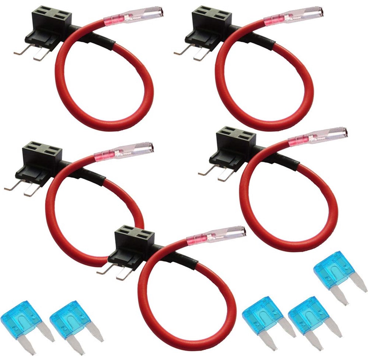 Platte Zekering Adapter Zekeringhouder Zekeringstap voor Spanningsafvallen Zekeringen Autozekeringen met 15A Zekering