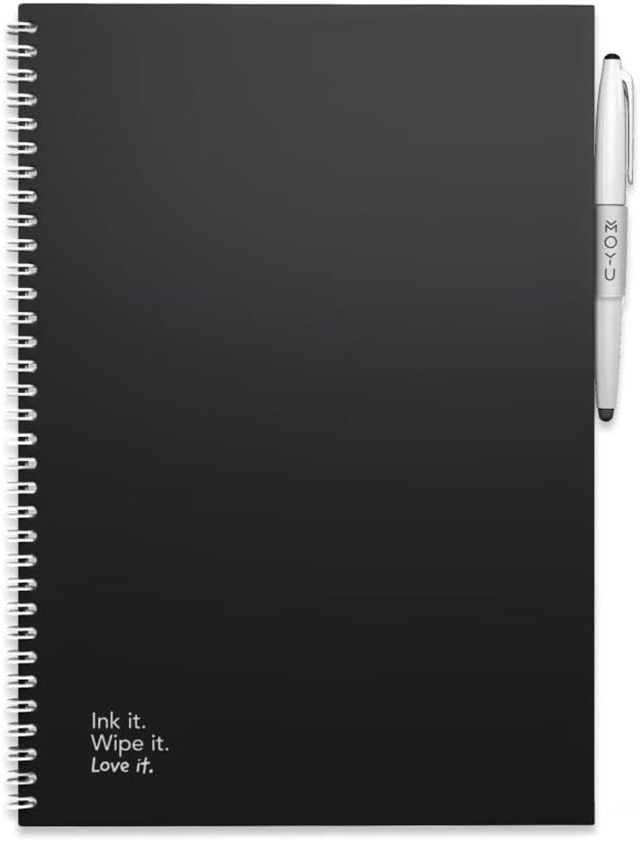 Herbruikbaar notitieboek A4 - Pitch Black - Hardcover - Tot 500x herschrijfbaar - Duurzaam gebruik - SnelShoppen
