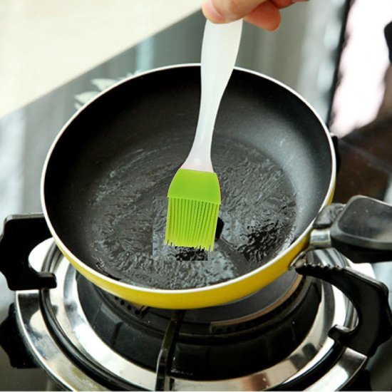 1 stuk siliconen schraper, hittebestendige siliconen spade, deegschraper siliconen, bakken, koken, siliconen keukengerei, met 1 siliconen grillkwast, braadborstel, keukenkwast, voor koken, bakken (groen) — afbeelding 4