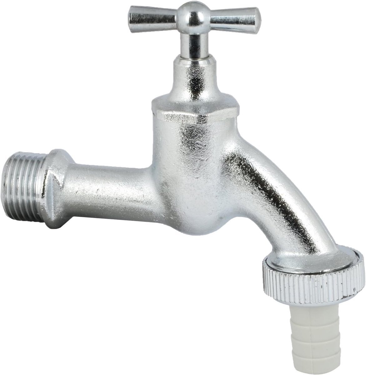 Afvoerventiel 14399, 3/4 inch, mat, verchroomd, met slangaansluiting en knevel-bovendeel