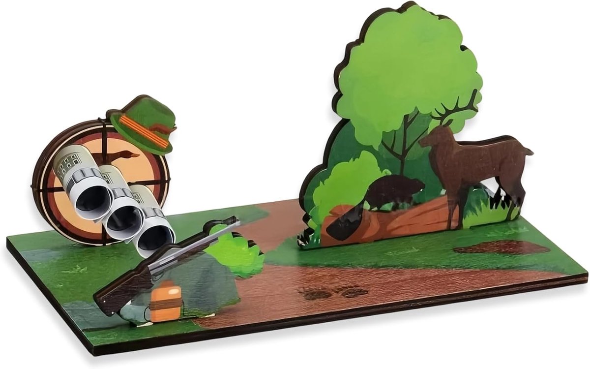 Geldcadeau voor verjaardag, 3D-jachtcadeaus voor mannen, houten geldcadeau, eerste schooldag, creatieve cadeaus voor vriend, stabiel en duurzaam, voor Vaderdag en feesten