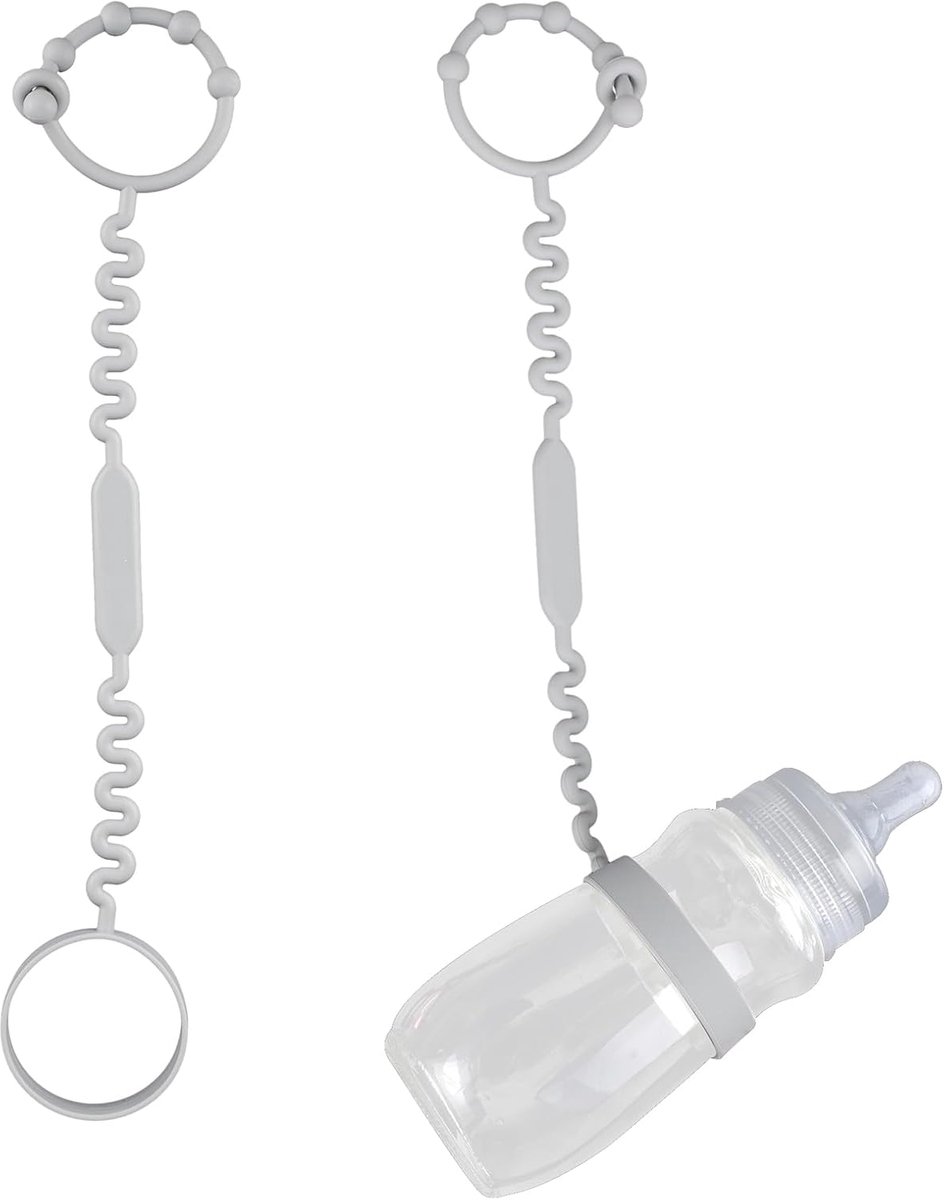 2-Delige Babyflesriem, Siliconen Sippy-Cups-Riem Elastische fles Bungee Kids Sippy-Bekerriem voor Kinderstoel, Kinderwagen, Thuis, Buiten