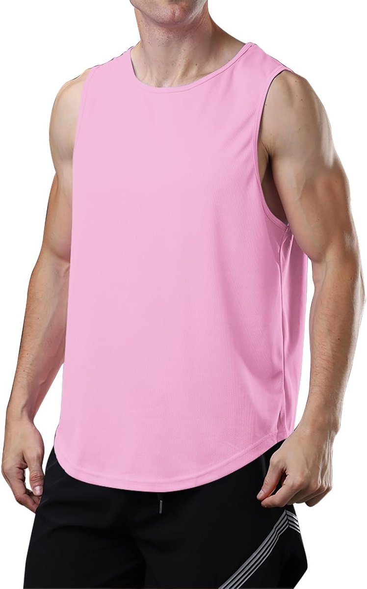 meioro, Tanktop van mesh voor heren, mouwloos, sneldrogend, training op sportschool, sportieve shirts, voor hardlopen, fitness vest, bodybuilding, sport