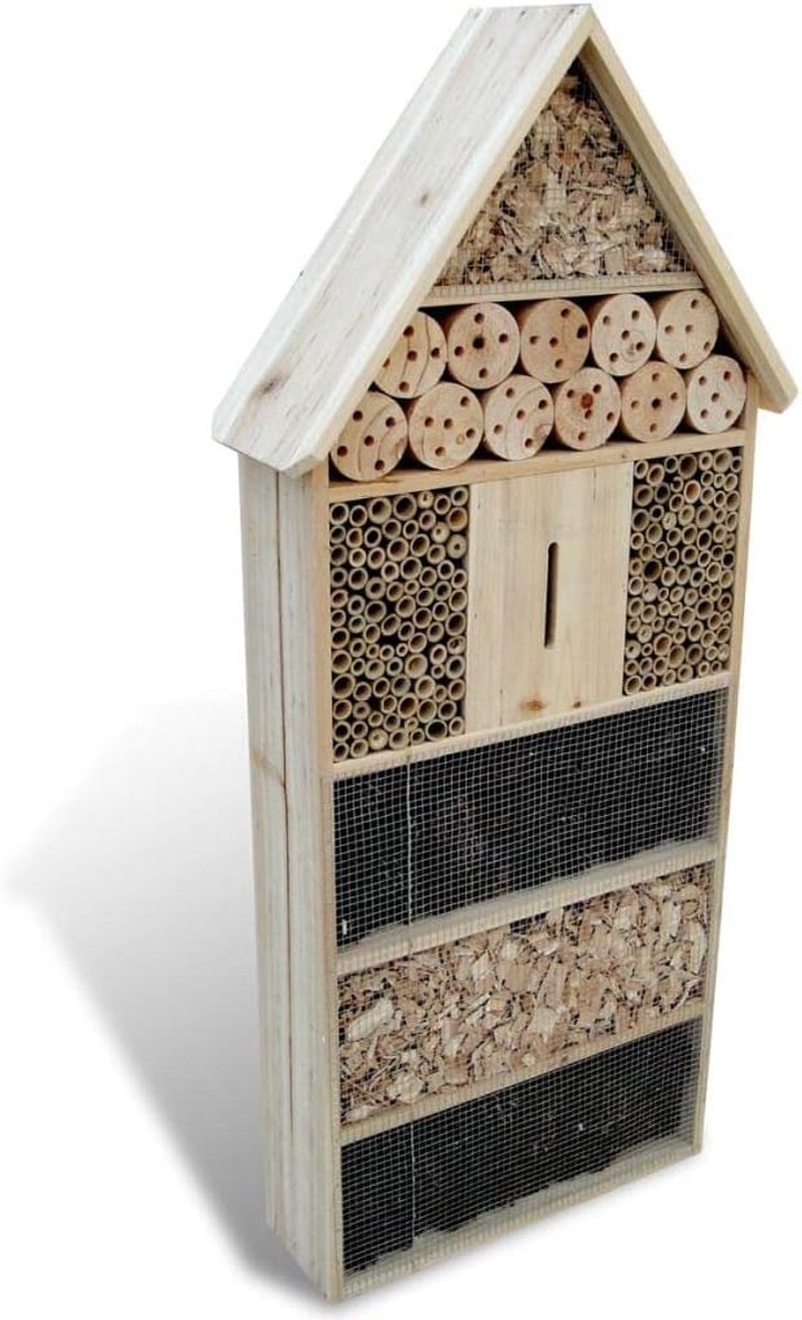 Yorten Insectenhotel XXL hout bijen insectenhuis nestkast broedkast 50 x 15 x 100 cm