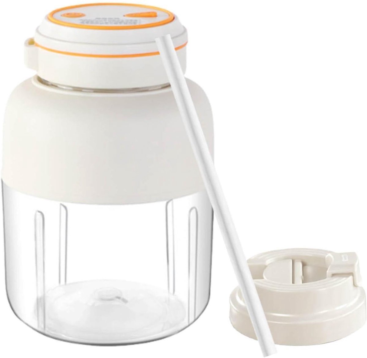 Draagbare Blenderbeker - Mixbeker Sapmaker - Dranken Bereiden - Snel Afspoelen - 1300 ml - Wit