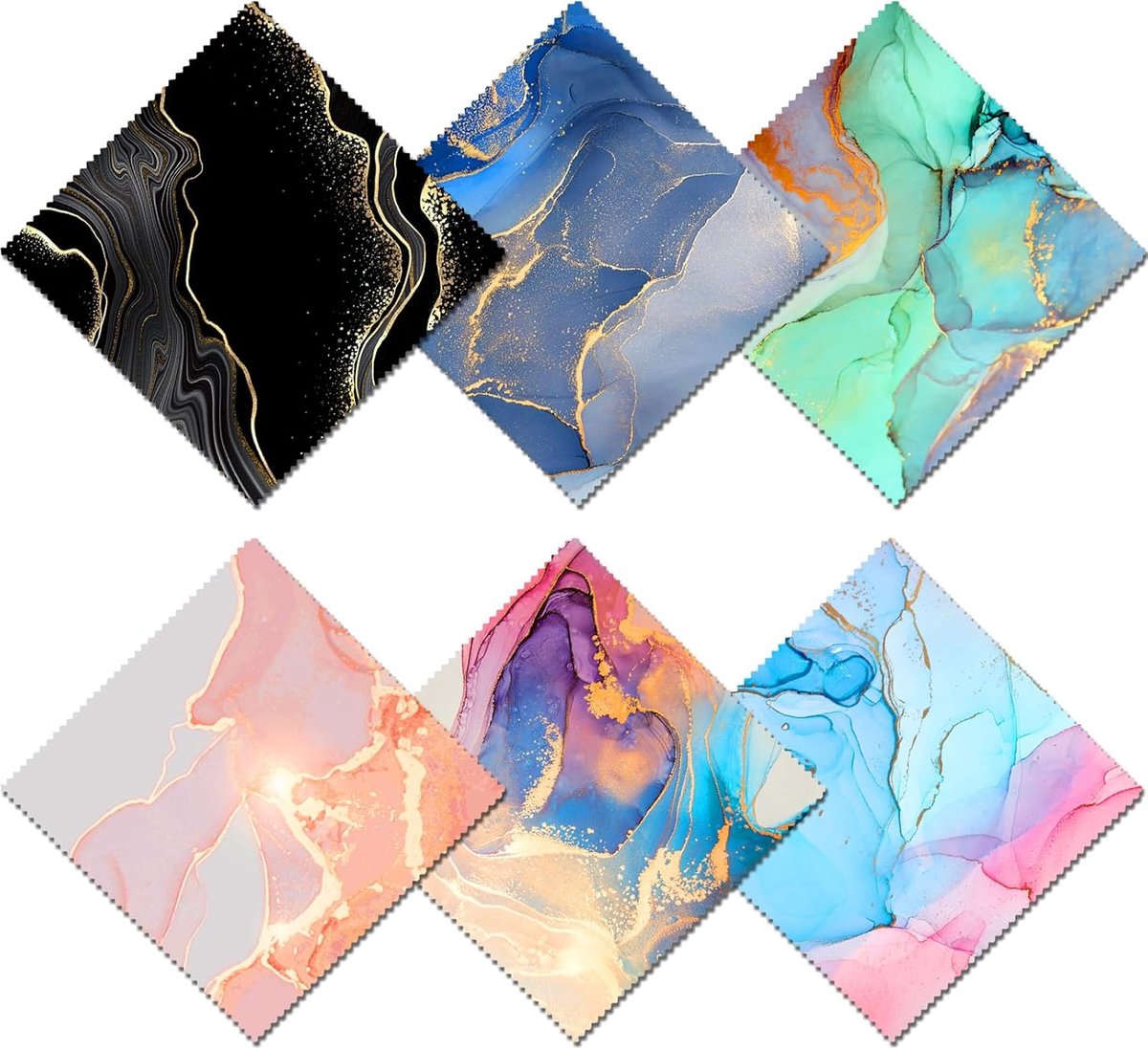 6 stuks brillenpoetsdoek, brillenpoetsdoek, lensbrillen, microvezel schattige esthetische doek voor unisex vrouwen meisjes herbruikbare telefoonschermen camera meerdere patronen (6,3 x 6,3 in) -