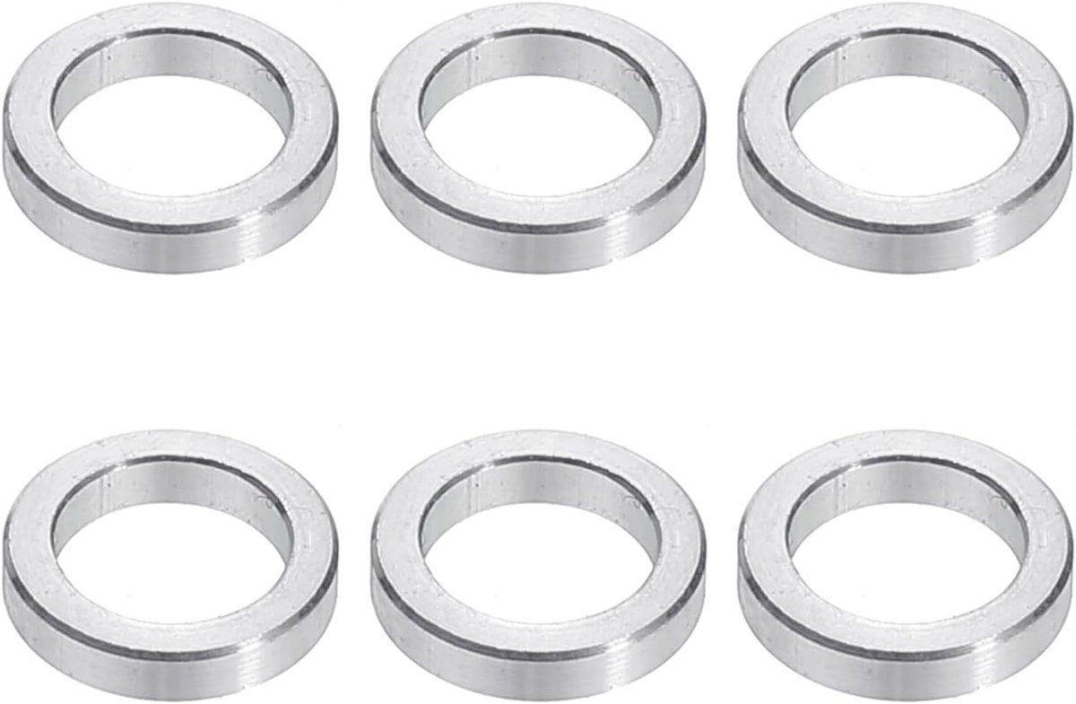 M8 Aluminium Spacers, 6 Stks Metalen Spacers Aluminium 8.2mm ID x 12mm OD x 2.5mm L Aluminium Spacer Schroef Standoff Ronde voor 5/16 of M8 Schroefbouten