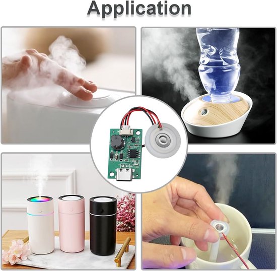 Mist Maker Kit, Ultrasone Verstuiver Module, DIY Fogger Sproeier Vervangingsset, met USB-kabel met AAN/UIT-knop, voor desktop watertanks, USB-luchtbevochtigers — afbeelding 3
