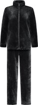 GAUBERT® Dames Fleece Huispak met Rits - Loungewear - Superzacht en Warm Coral Fleece - Zwart - 2332-Black - Maat L