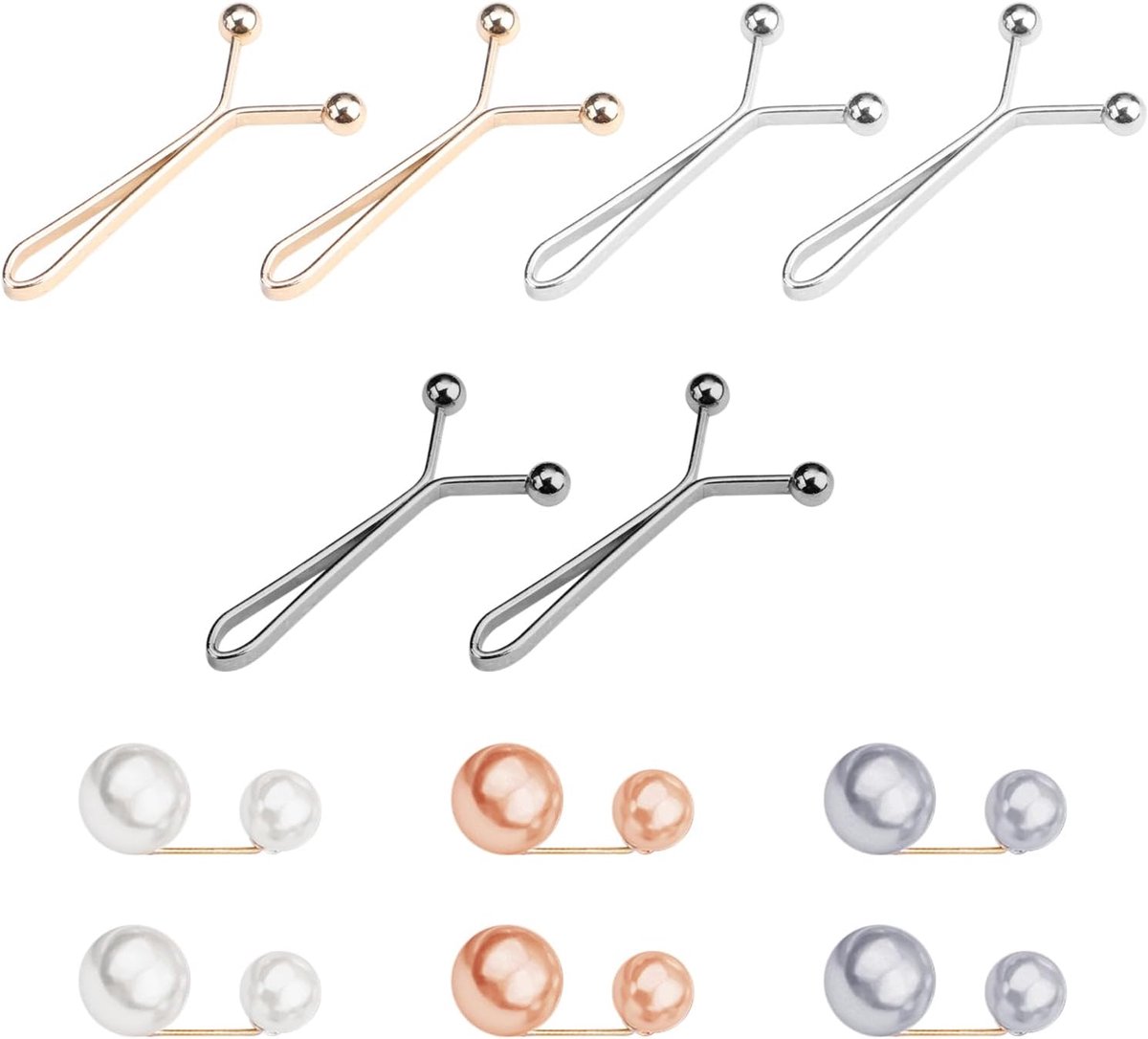6 Taille Cyclusbevestiging Clips En 6 Parelpotloden, Verstelbare Taille Gespen, Uitgesneden Cut-Outpennen, Geschikt Voor Rokken En Jeans.