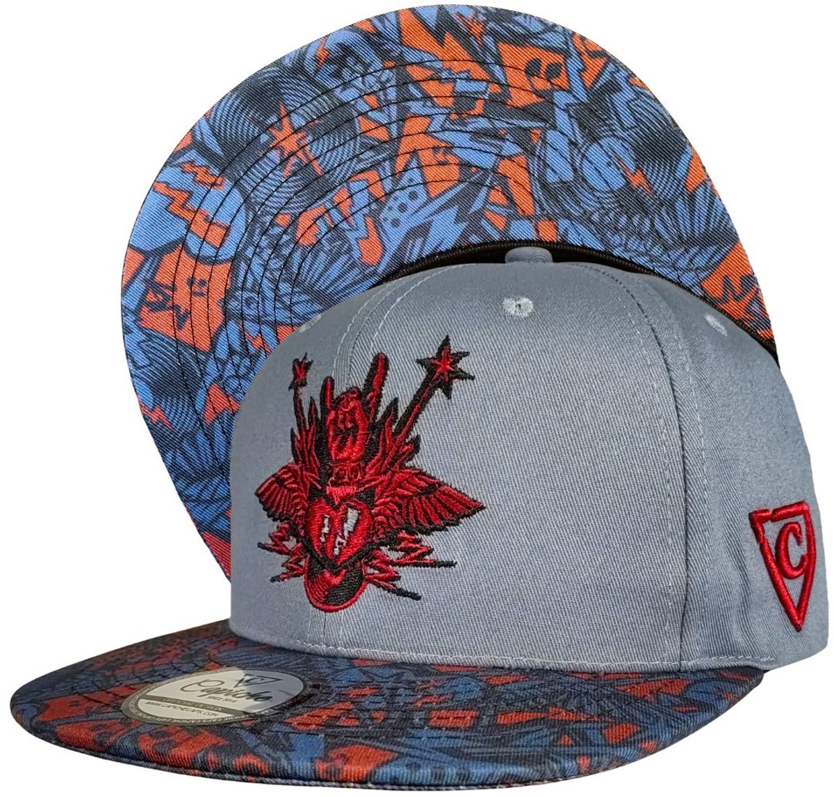 Capiche® Snapback – Rock On – Grijs – Verstelbaar met Druksluiting – Sportcap – Pet voor Heren