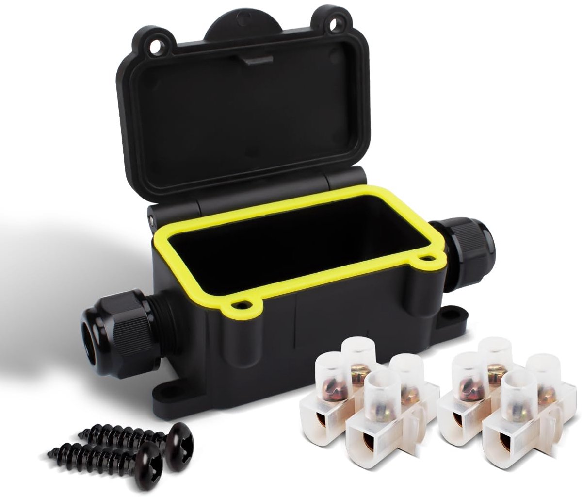 1 stuks elektrische aansluitdoos waterdicht, buiten waterdichte kabel aansluitdoos LF-1668-2T, 2 manieren voor draad diameter 3,5 tot 10 mm