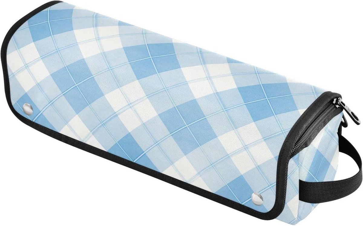 Haargereedschap Organizer - Reistas Haarstyling - Haarstyling Onderweg - Hittebestendige Mat - 37 x 10 x 10 cm - Hemelsblauw