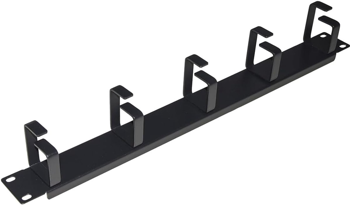 lkorg1un leidingen voor kasten 48,3 cm, 1 eenheid 5 metalen ringen, zwart