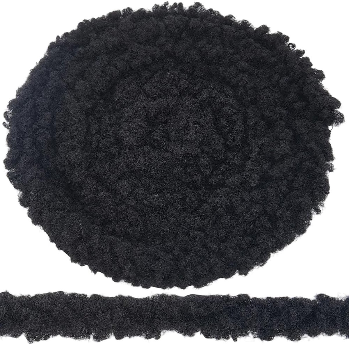 2M Zwart Faux Fur Lint Trim Pluche Kunstmatige Wol Strip Zachte Pluizige Stof Fuzzy Shaggy Harige Xmas Linten Voor Naaien Kleding Accessoires Thuis Party Kerst Decor Diy Craft