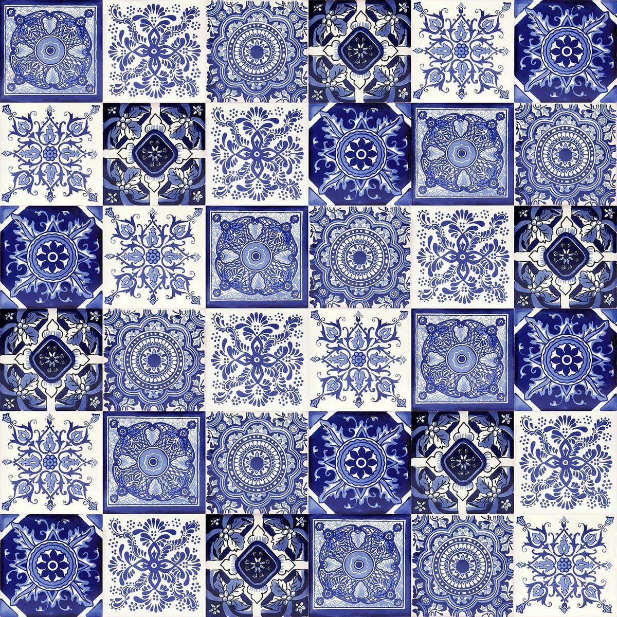 Tono - Originele 30 kleurrijke tegels uit Mexico, met de hand beschilderd, voor mozaïek, elk ca. 10,5x10,5cm voor de keuken of badkamer Decoratieve tegels.