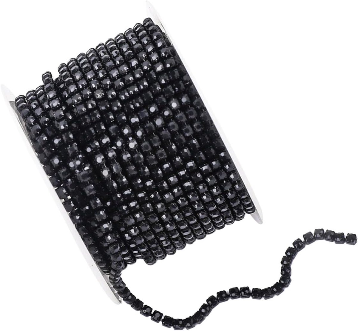 Strasssteentjes, glitterband om op te naaien, paillettenband, strasssteentjes, borduurwerk, knutselen, kristal voor sieraden, naaien, doe-het-zelf bruiloftsdecoratie, 10 yards (zwart)