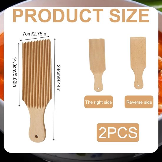 2 stuks gnocchi-plank, houten pastamachine, pasta, accessoires, pastamaker, gnocchi-pastamboard, macaroni pastamachine, cavarola rol voor pastaset, Italiaanse pasta — afbeelding 4
