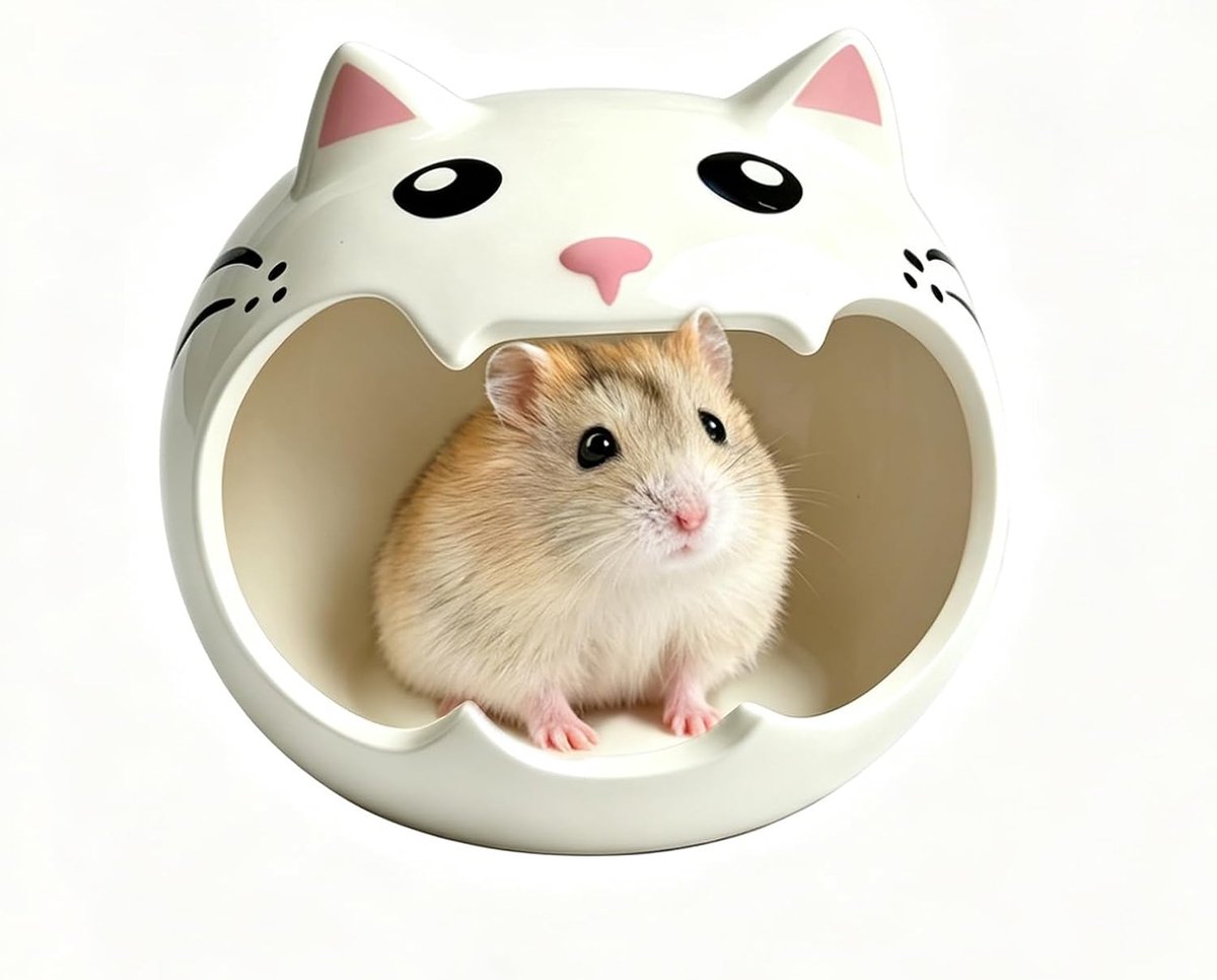 Cavia-huis van keramiek, dierenvorm, hut voor cavia's, robuust, hamsteraccessoire voor dwerghamsters, gerbils en knaagdieren