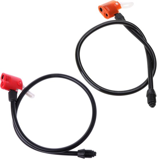 Fiets Band Inflator Slang - Fietspomp Accessoire - Banden Oppompen - Draagbaar Ontwerp - 67 cm - Zwart Rood — afbeelding 2
