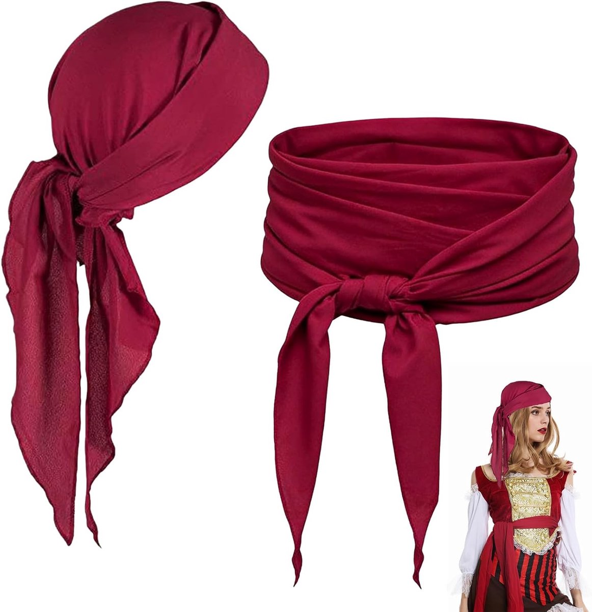 Piratenkostuum, piratenaccessoires, piratenkostuum, piratenhoed voor carnaval, cosplay, feest