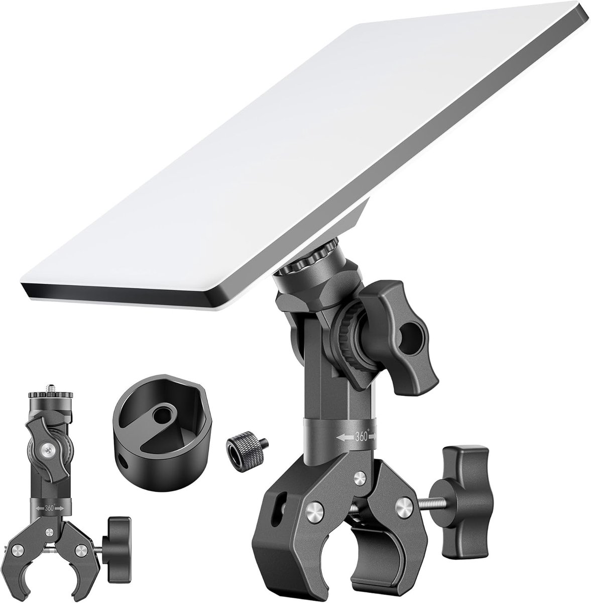 2025 Starlink Mini Houder Aluminium Klemadapter met 1/4"-20 & 3/8"-16 schroefdraad, 360° verstelbaar voor woonwagen, camper, jacht, dakdrager & balkon – voor Starlink Mini Dishy Model: SPX-04176000