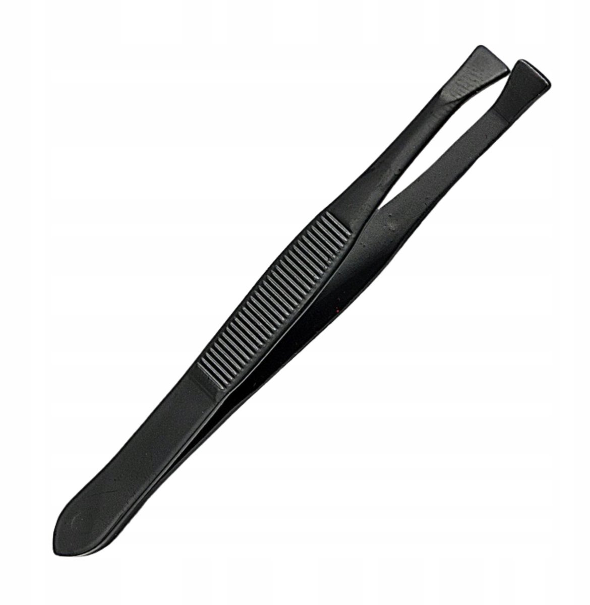 Pincet voor wenkbrauwen, recht, zwart, 9 cm