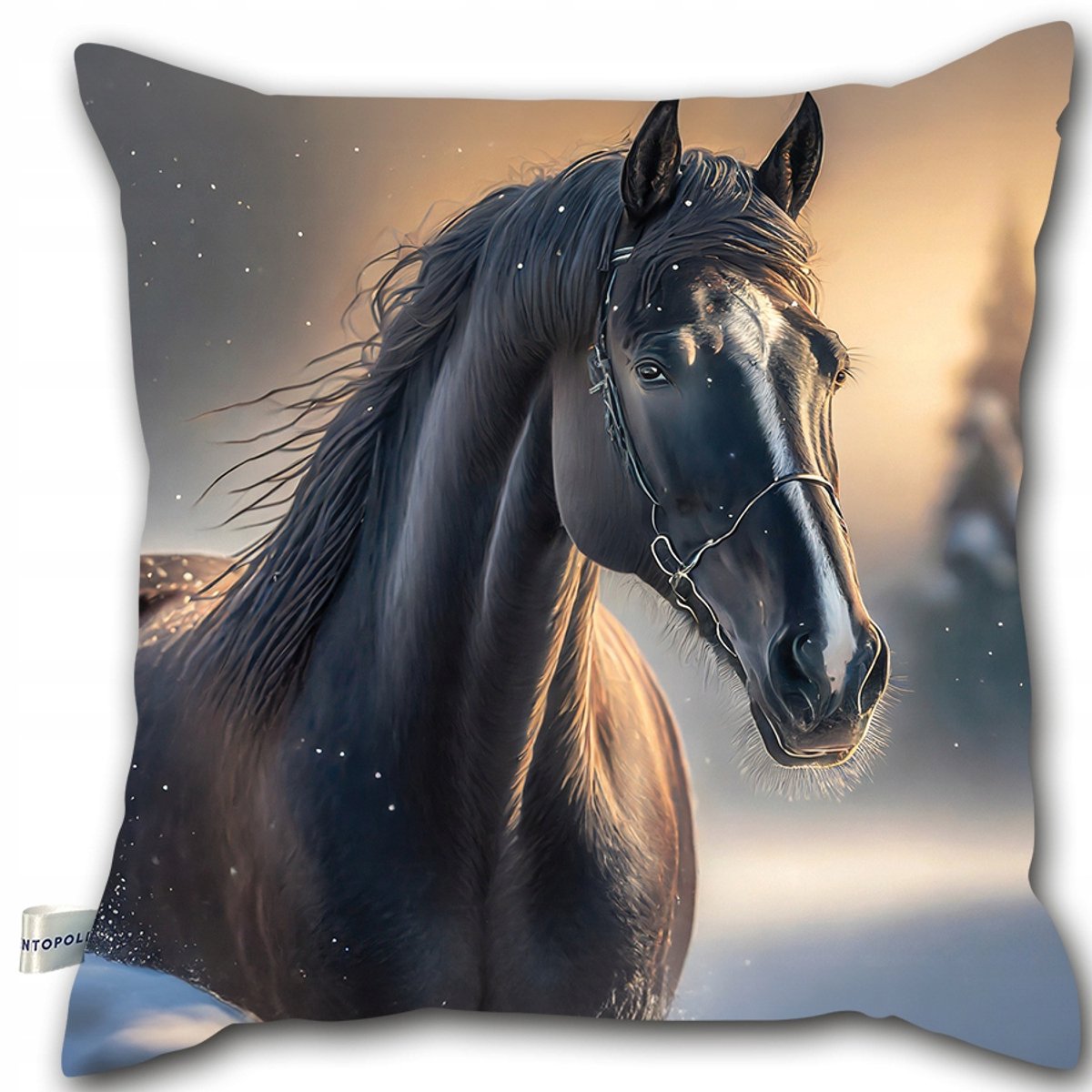 Decoratief kussen 40x40cm - Zwarte paardenprint