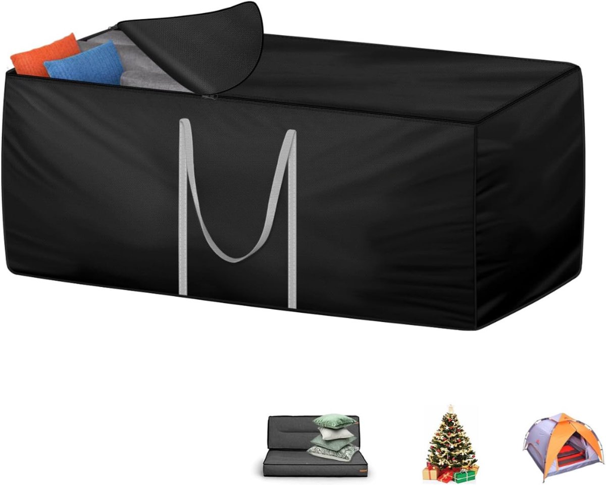 SNJY® Opbergbox Tuinkussenbox - Opbergbox Tuin - Opbergkist Buiten - 60D x 150B x 80H cm - Zwart