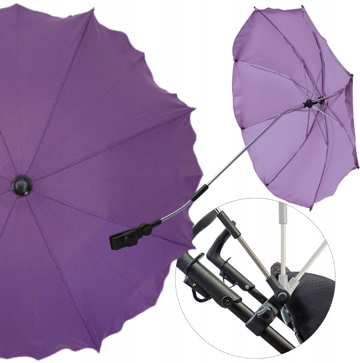 Merkloze Kinderwagenparasol met UV50 Bescherming - Universeel & Verstelbaar