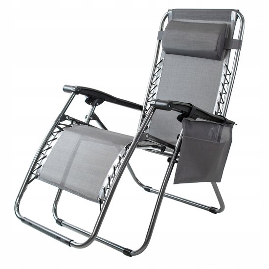Opklapbare relaxfauteuil met nulzwaartekracht, ideaal voor tuin en strand — afbeelding 2