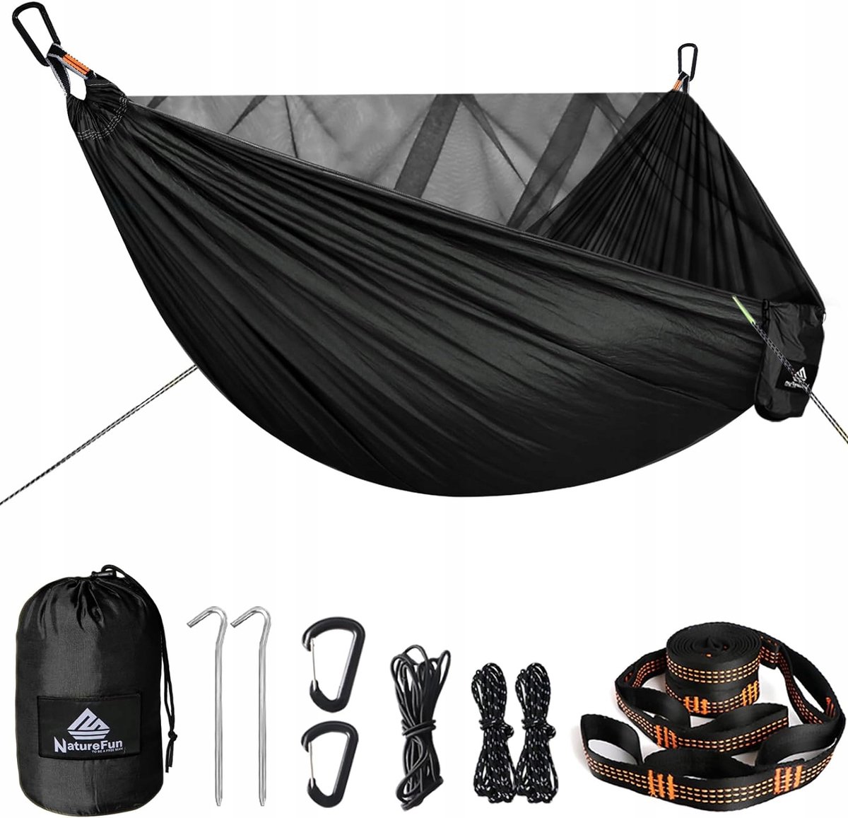 Merkloze Kampeerhammock met Klamboe - 300kg - 290x140cm